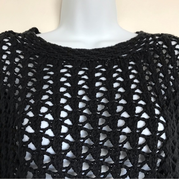 Sigrid Olsen Studio Black Open Knit Sweater Size XS - Picture 3 of 10
